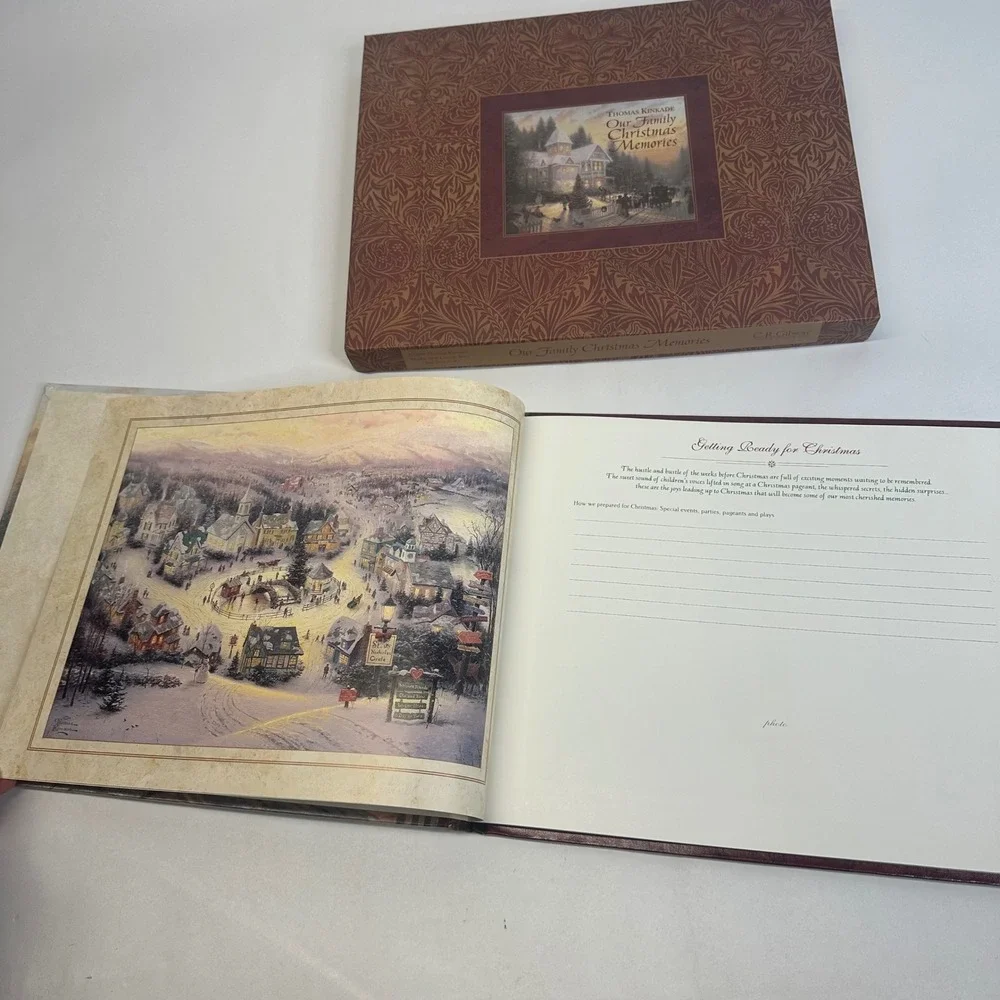 Thomas Kinkade Our Family Christmas Memories Book C.R. Gibson with Box & COA